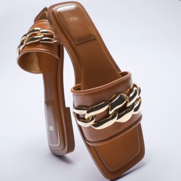 Zara sandals with gold chain details - Picture 2 of 8